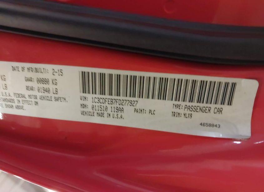 Photo 9 of 2015 Dodge Dart GT (VIN 1C3CDFEB7FD277927)