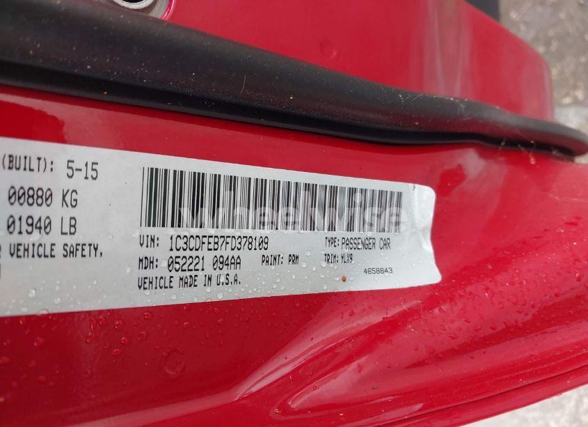 Photo 9 of 2015 Dodge Dart GT (VIN 1C3CDFEB7FD378109)