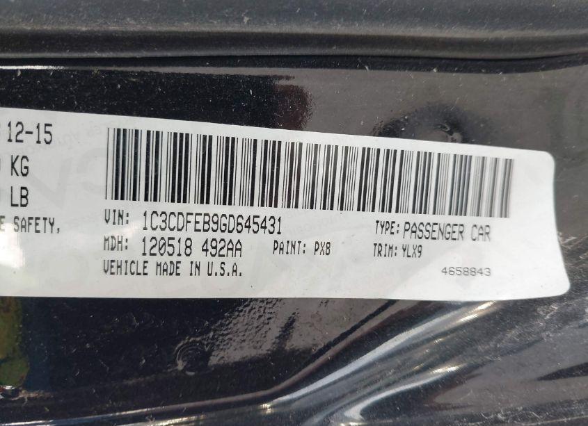 Photo 9 of 2016 Dodge Dart GT (VIN 1C3CDFEB9GD645431)