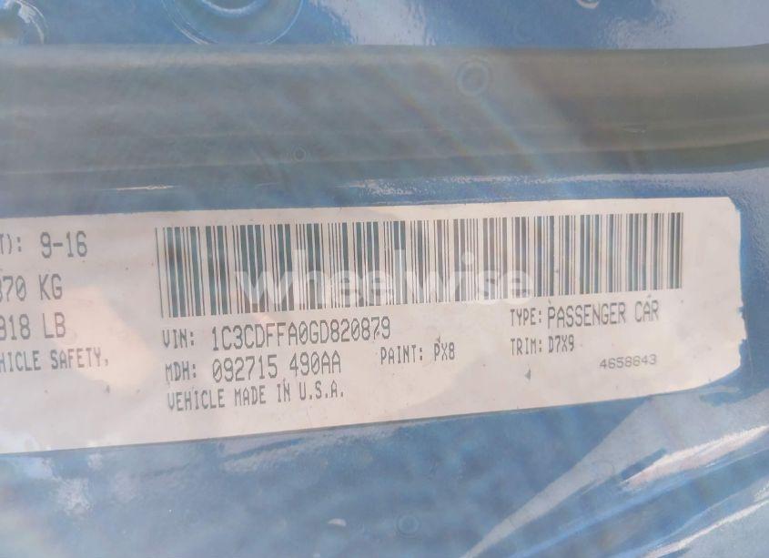 Photo 9 of 2016 Dodge Dart SXT SPORT (VIN 1C3CDFFA0GD820879)