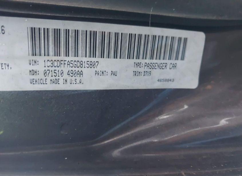 Photo 9 of 2016 Dodge Dart SXT SPORT BLACKTOP (VIN 1C3CDFFA5GD815807)