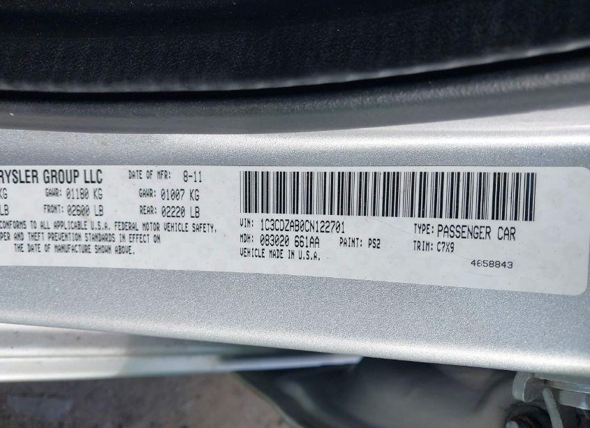 Photo 9 of 2012 Dodge Avenger SE (VIN 1C3CDZAB0CN122701)