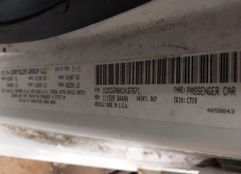 Photo 9 of 2012 Dodge Avenger SE (VIN 1C3CDZAB0CN167671)