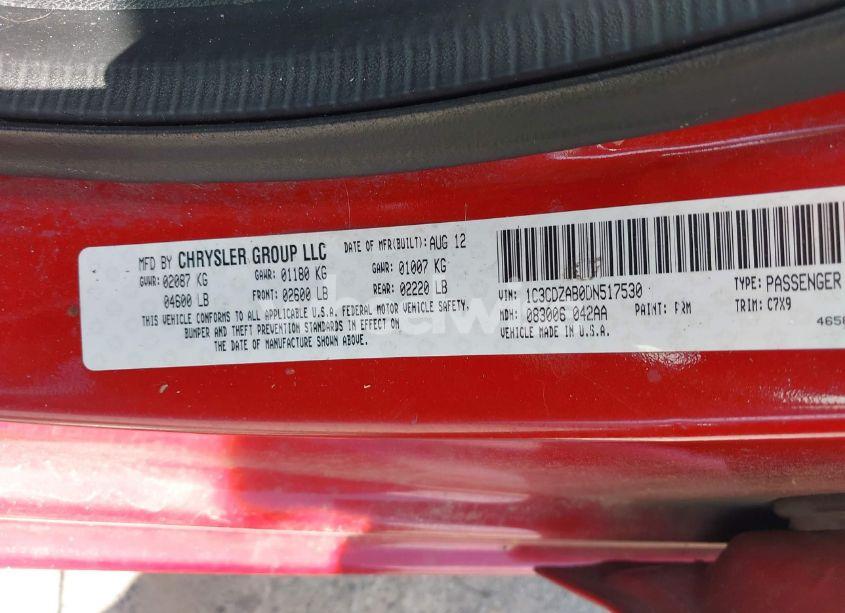 Photo 9 of 2013 Dodge Avenger SE (VIN 1C3CDZAB0DN517530)