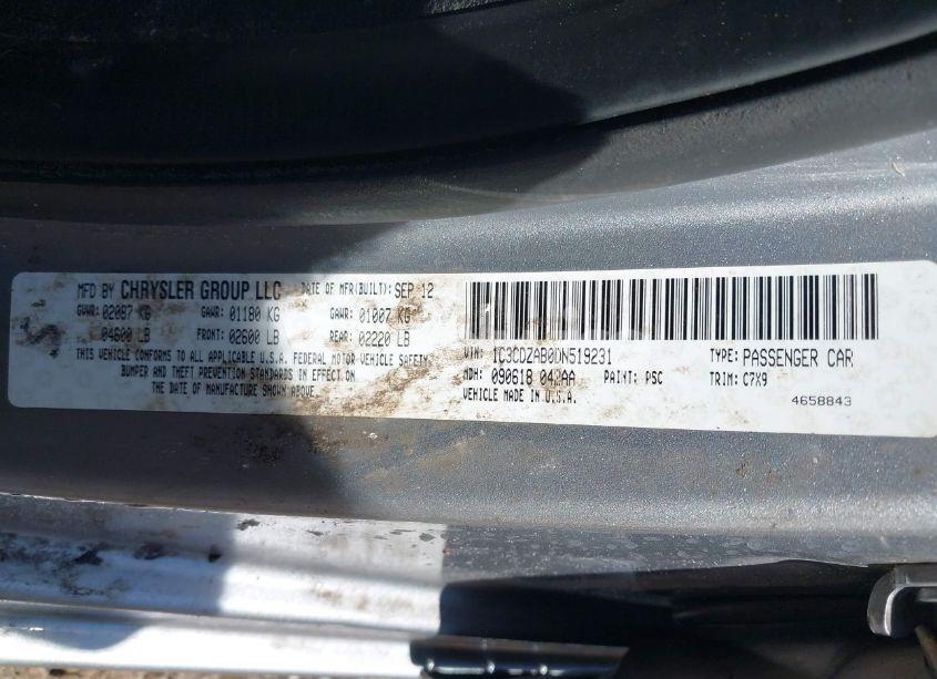 Photo 9 of 2013 Dodge Avenger SE (VIN 1C3CDZAB0DN519231)