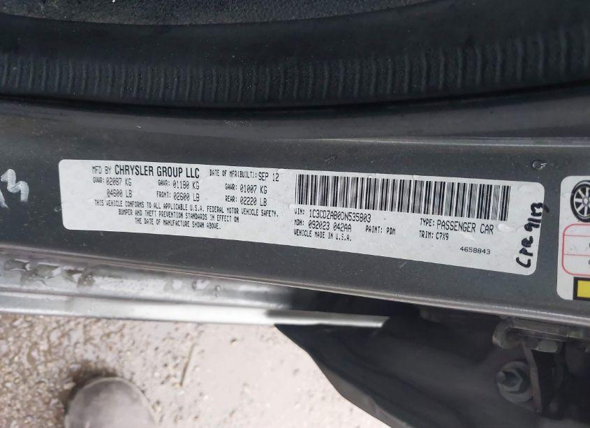 Photo 9 of 2013 Dodge Avenger SE (VIN 1C3CDZAB0DN535803)