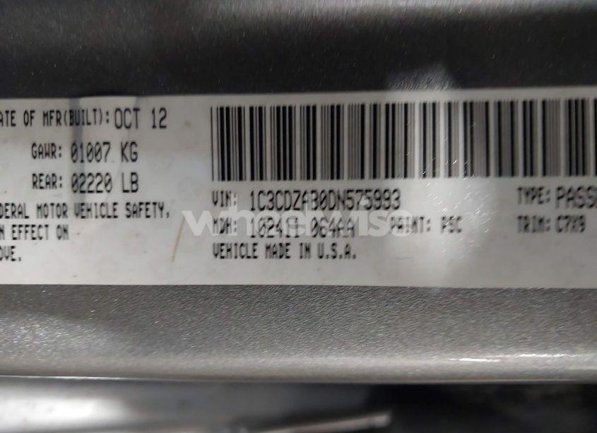 Photo 9 of 2013 Dodge Avenger SE (VIN 1C3CDZAB0DN575993)