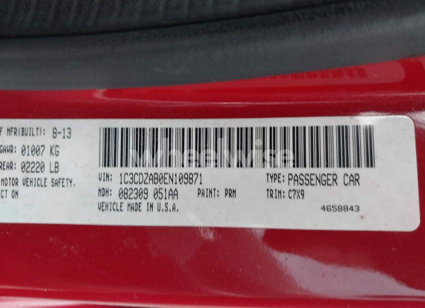 Photo 9 of 2014 Dodge Avenger SE (VIN 1C3CDZAB0EN109871)