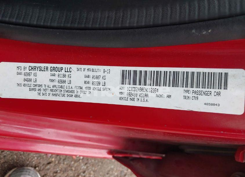 Photo 9 of 2014 Dodge Avenger SE (VIN 1C3CDZAB0EN112964)