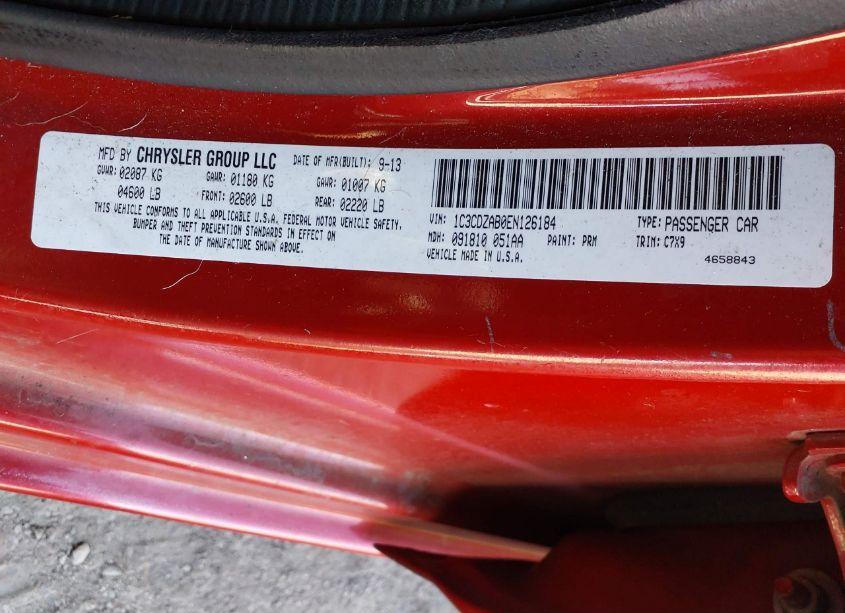 Photo 9 of 2014 Dodge Avenger SE (VIN 1C3CDZAB0EN126184)