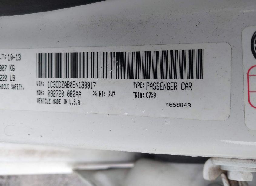 Photo 9 of 2014 Dodge Avenger SE (VIN 1C3CDZAB0EN138917)