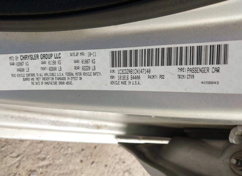 Photo 9 of 2012 Dodge Avenger SE (VIN 1C3CDZAB1CN147140)