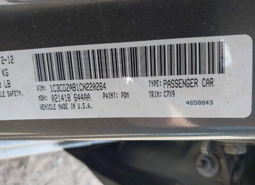 Photo 9 of 2012 Dodge Avenger SE (VIN 1C3CDZAB1CN220264)