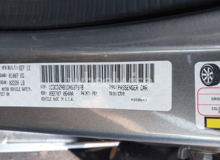 Photo 9 of 2013 Dodge Avenger SE (VIN 1C3CDZAB1DN537978)