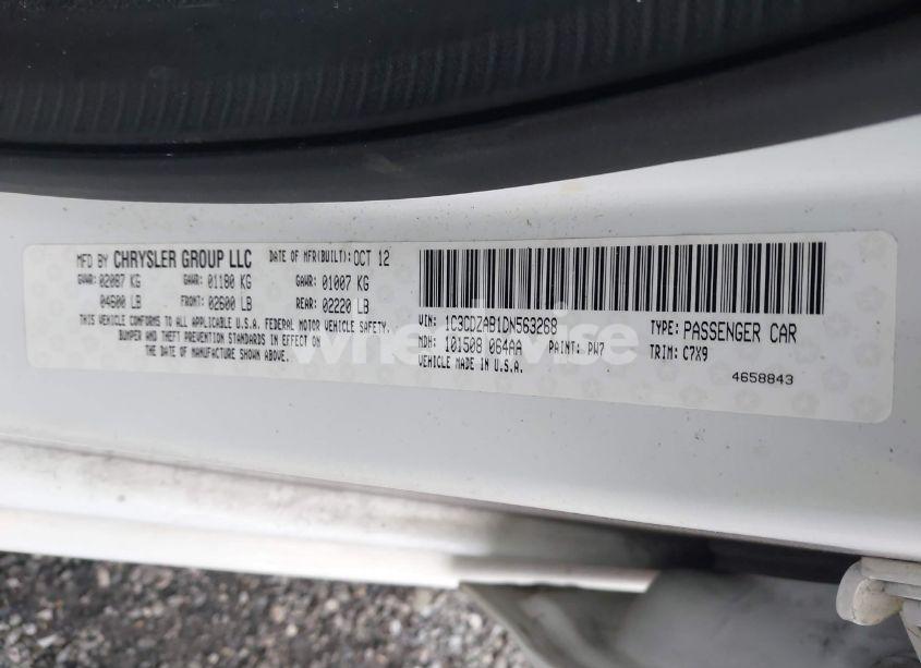 Photo 9 of 2013 Dodge Avenger SE (VIN 1C3CDZAB1DN563268)