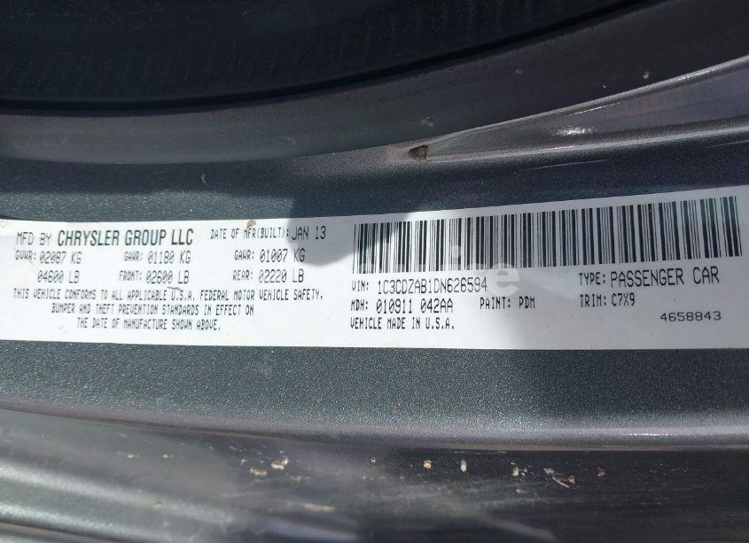 Photo 9 of 2013 Dodge Avenger SE (VIN 1C3CDZAB1DN626594)