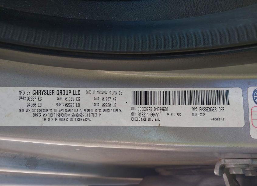 Photo 9 of 2013 Dodge Avenger SE (VIN 1C3CDZAB1DN644691)