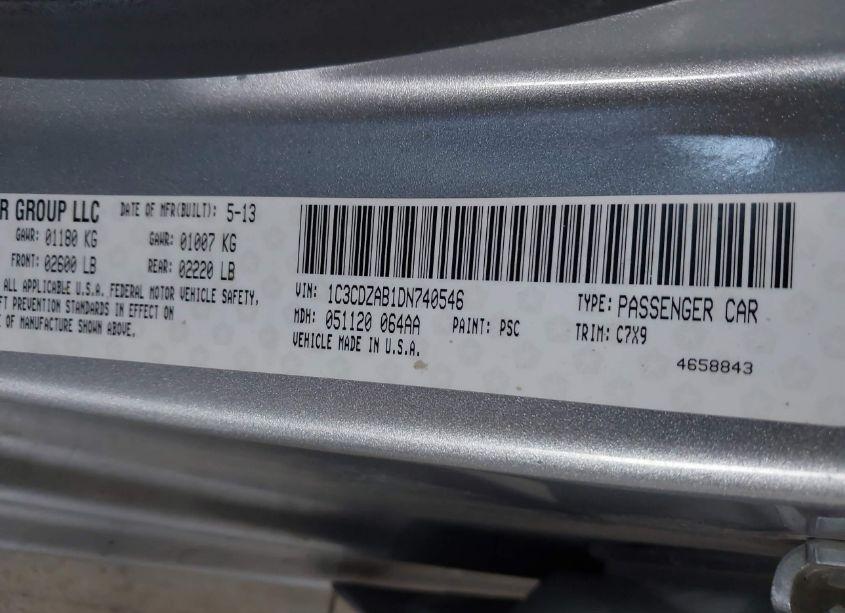 Photo 9 of 2013 Dodge Avenger SE (VIN 1C3CDZAB1DN740546)