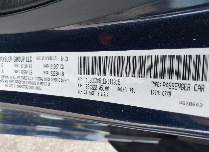 Photo 9 of 2014 Dodge Avenger SE (VIN 1C3CDZAB1EN111015)