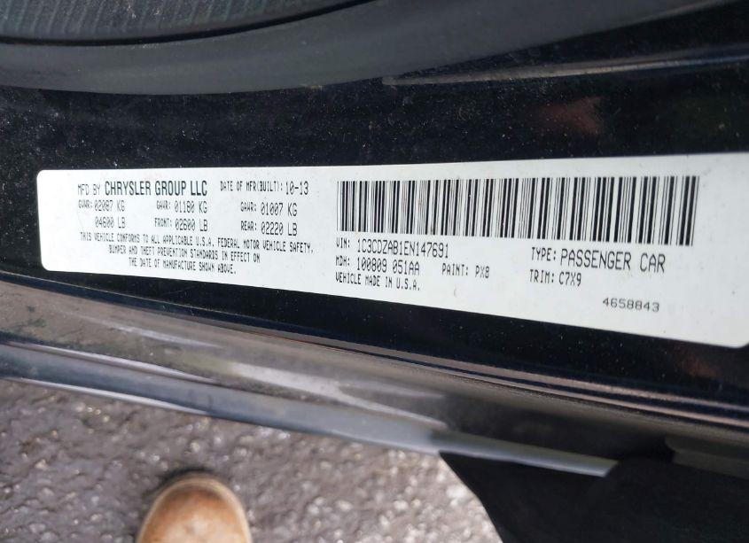 Photo 9 of 2014 Dodge Avenger SE (VIN 1C3CDZAB1EN147691)