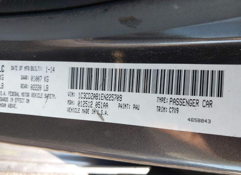 Photo 9 of 2014 Dodge Avenger SE (VIN 1C3CDZAB1EN225709)