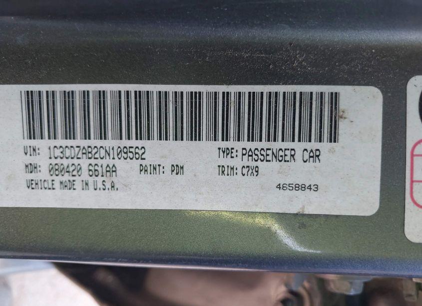 Photo 9 of 2012 Dodge Avenger SE (VIN 1C3CDZAB2CN109562)