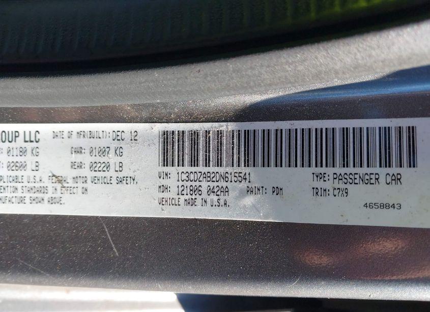 Photo 9 of 2013 Dodge Avenger SE (VIN 1C3CDZAB2DN615541)