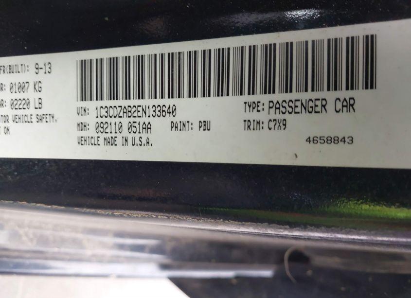 Photo 9 of 2014 Dodge Avenger SE (VIN 1C3CDZAB2EN133640)