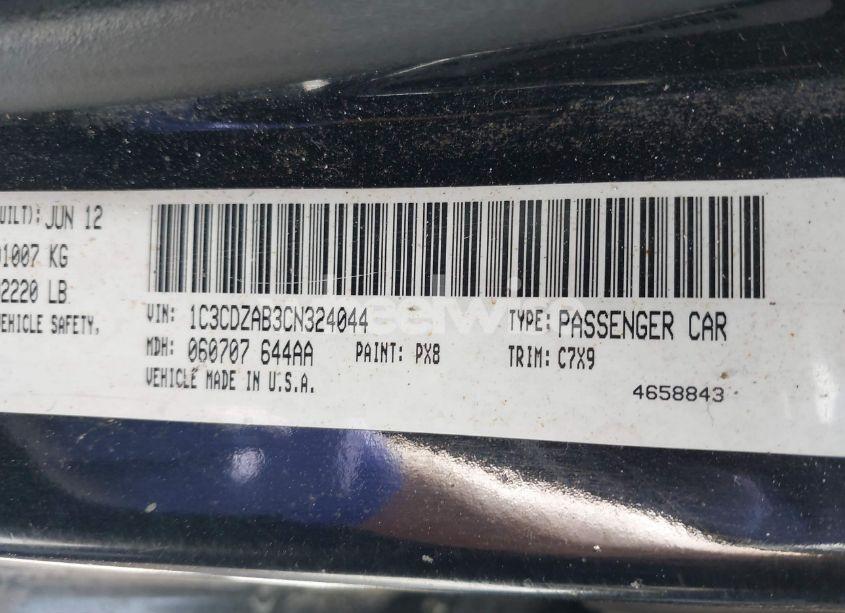 Photo 9 of 2012 Dodge Avenger SE (VIN 1C3CDZAB3CN324044)