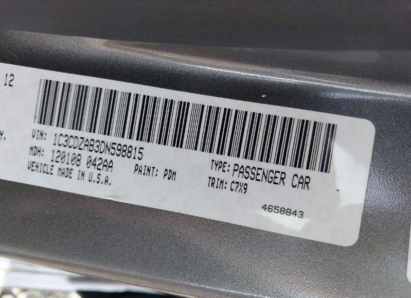 Photo 9 of 2013 Dodge Avenger SE (VIN 1C3CDZAB3DN598815)