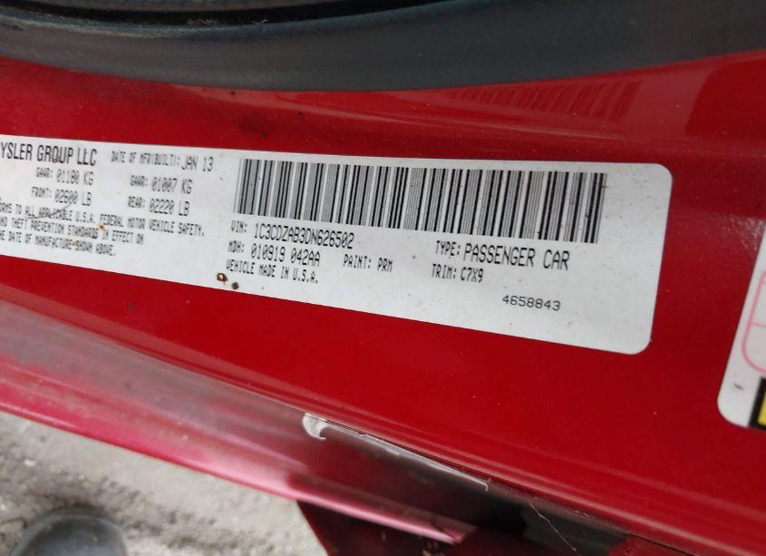 Photo 9 of 2013 Dodge Avenger SE (VIN 1C3CDZAB3DN626502)