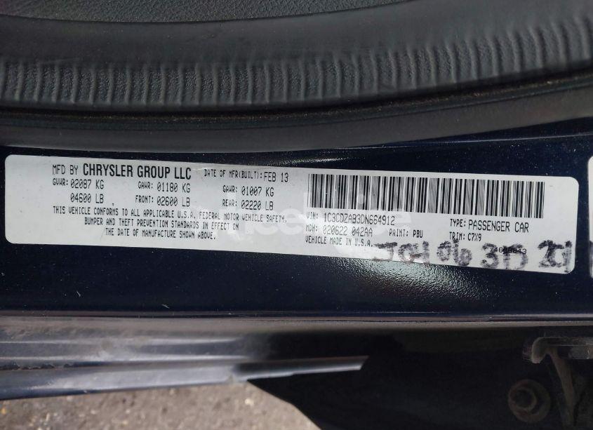 Photo 9 of 2013 Dodge Avenger SE (VIN 1C3CDZAB3DN664912)