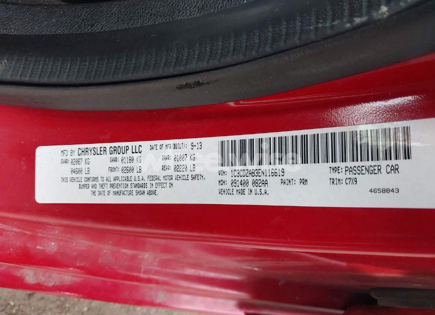 Photo 9 of 2014 Dodge Avenger SE (VIN 1C3CDZAB3EN116619)