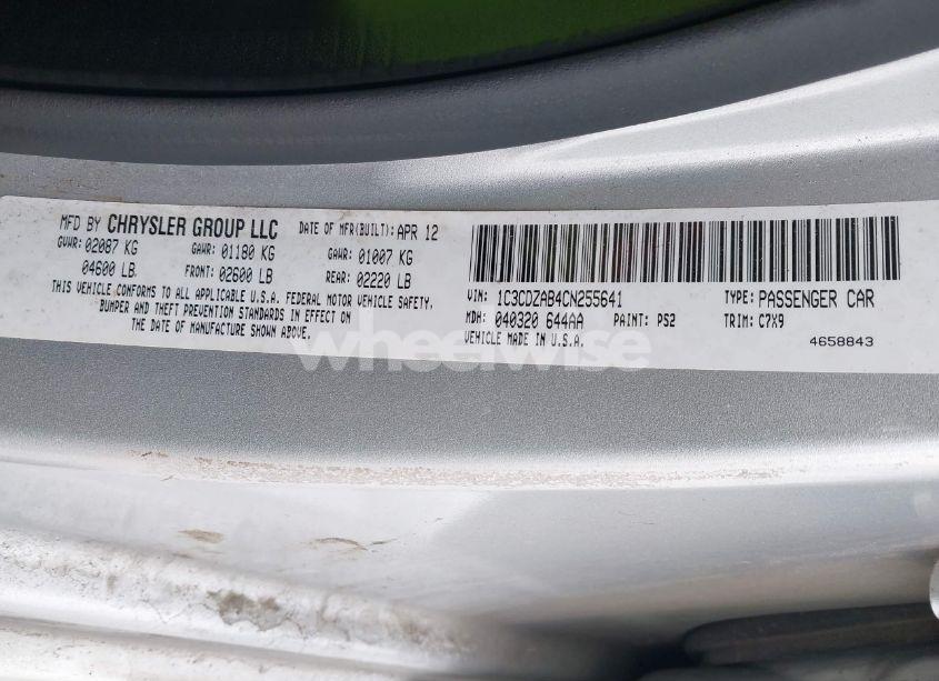 Photo 9 of 2012 Dodge Avenger SE (VIN 1C3CDZAB4CN255641)