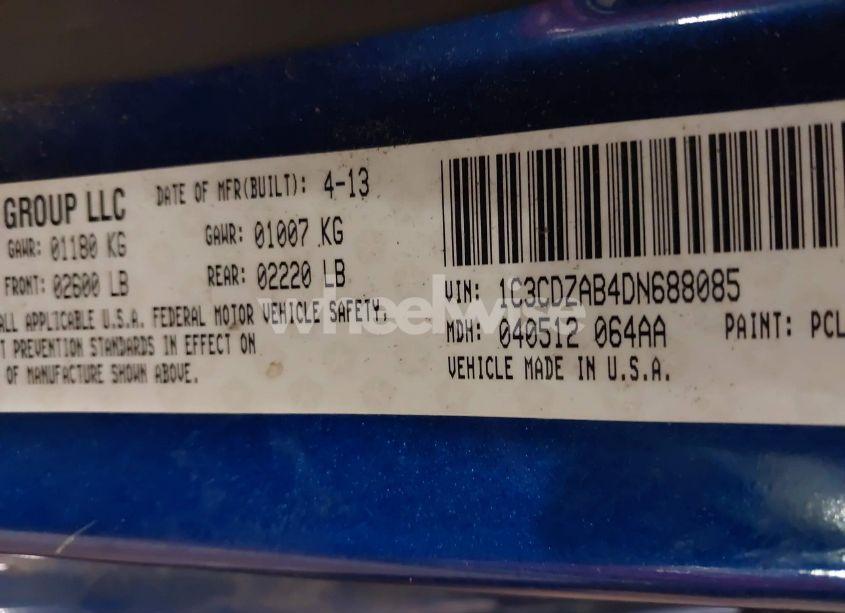 Photo 9 of 2013 Dodge Avenger SE (VIN 1C3CDZAB4DN688085)