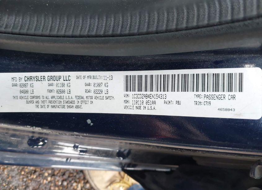 Photo 9 of 2014 Dodge Avenger SE (VIN 1C3CDZAB4EN154313)