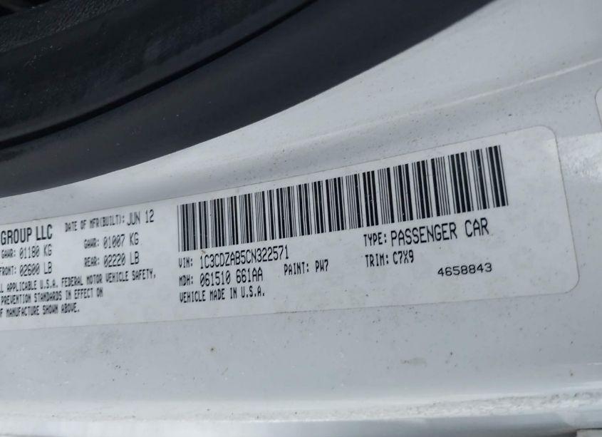 Photo 9 of 2012 Dodge Avenger SE (VIN 1C3CDZAB5CN322571)