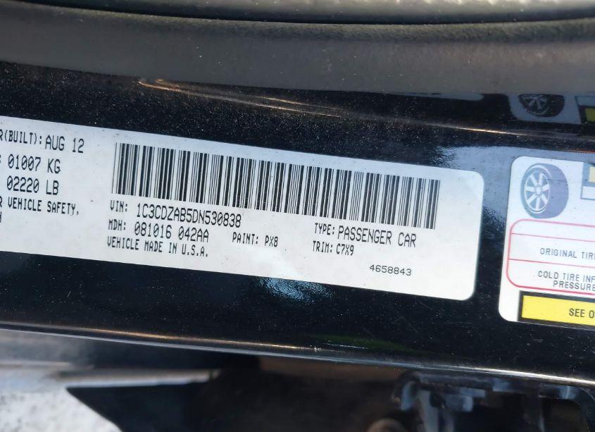 Photo 9 of 2013 Dodge Avenger SE (VIN 1C3CDZAB5DN530838)