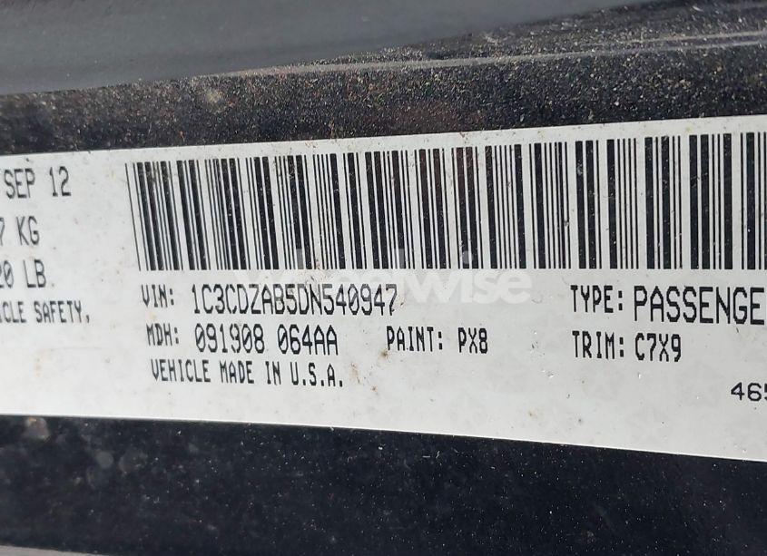 Photo 9 of 2013 Dodge Avenger SE (VIN 1C3CDZAB5DN540947)