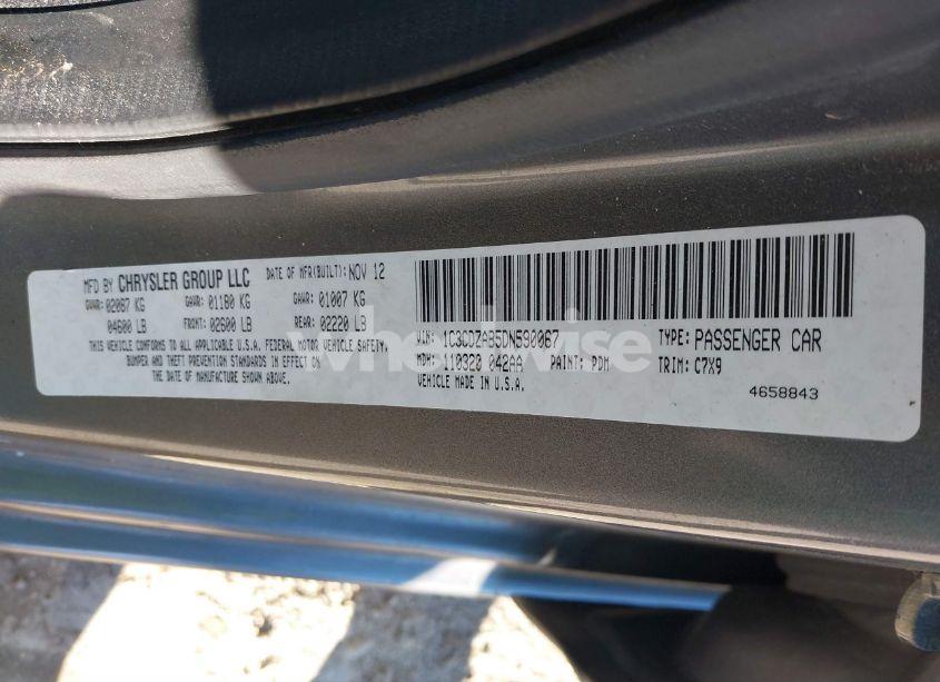 Photo 9 of 2013 Dodge Avenger SE (VIN 1C3CDZAB5DN590067)