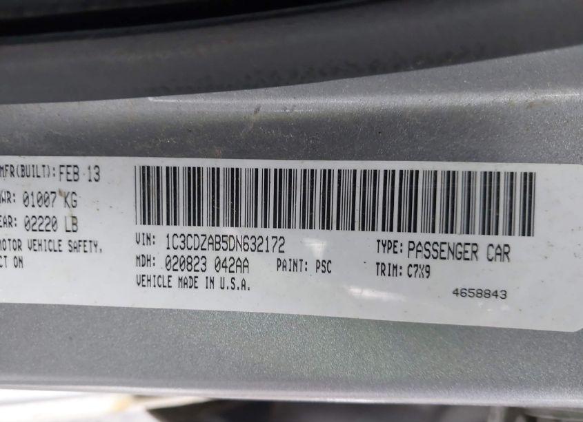 Photo 9 of 2013 Dodge Avenger SE (VIN 1C3CDZAB5DN632172)