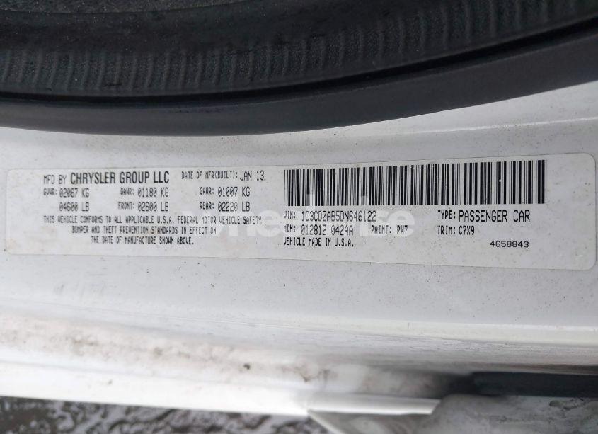 Photo 9 of 2013 Dodge Avenger SE (VIN 1C3CDZAB5DN646122)