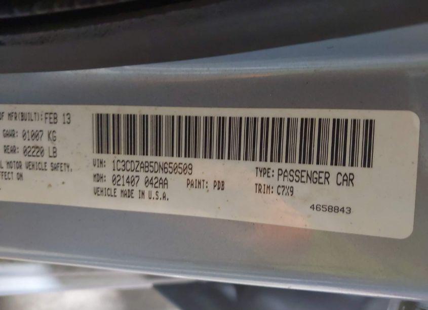 Photo 9 of 2013 Dodge Avenger SE (VIN 1C3CDZAB5DN650509)