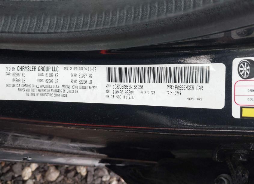 Photo 9 of 2014 Dodge Avenger SE (VIN 1C3CDZAB5EN155650)