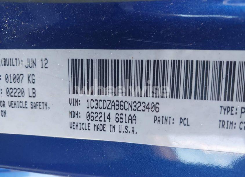 Photo 9 of 2012 Dodge Avenger SE (VIN 1C3CDZAB6CN323406)