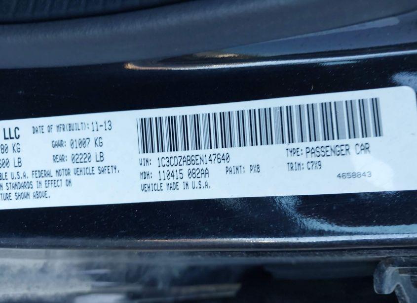 Photo 9 of 2014 Dodge Avenger SE (VIN 1C3CDZAB6EN147640)