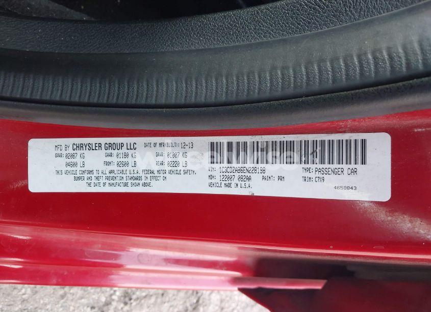 Photo 9 of 2014 Dodge Avenger SE (VIN 1C3CDZAB6EN228198)