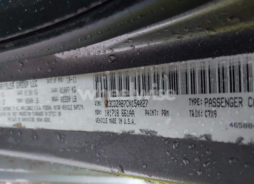 Photo 9 of 2012 Dodge Avenger SE (VIN 1C3CDZAB7CN154027)