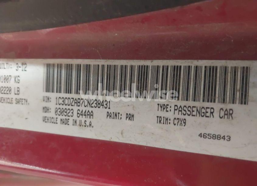 Photo 9 of 2012 Dodge Avenger SE (VIN 1C3CDZAB7CN238431)