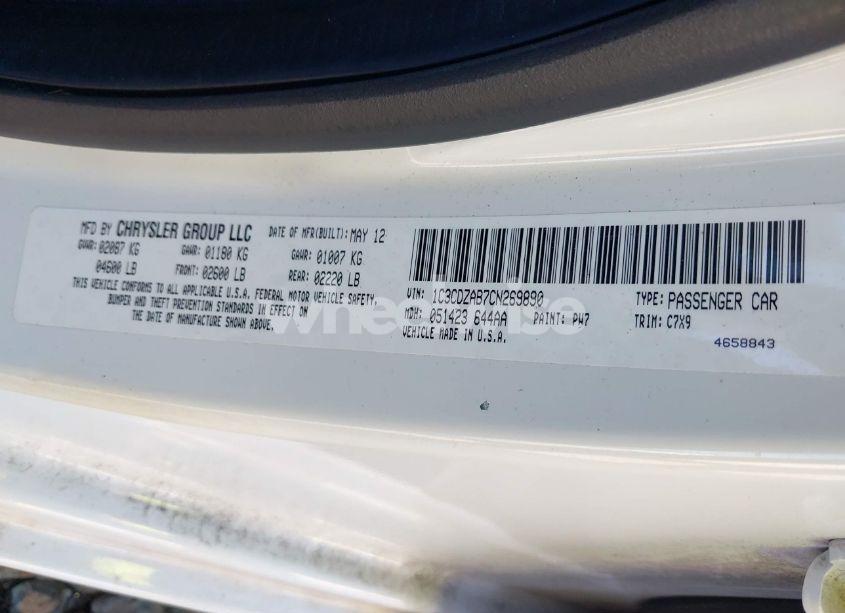 Photo 9 of 2012 Dodge Avenger SE (VIN 1C3CDZAB7CN269890)